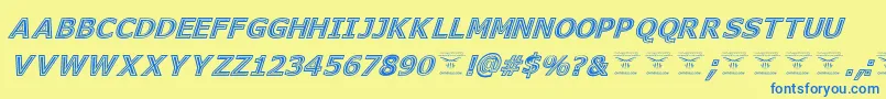 Подробнее о шрифте GeneseestItalic Шрифт GeneseestItalic – синие шрифты на жёлтом фоне