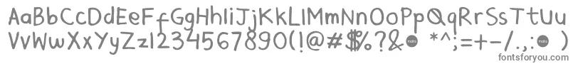 MalasHandwriting-fontti – harmaat kirjasimet valkoisella taustalla