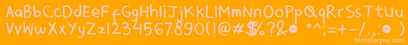 MalasHandwritingフォントについての詳細 フォントMalasHandwriting – オレンジの背景にピンクのフォント