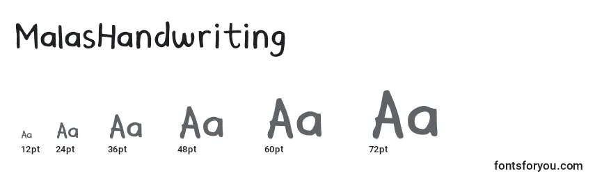 MalasHandwriting Font Sizes