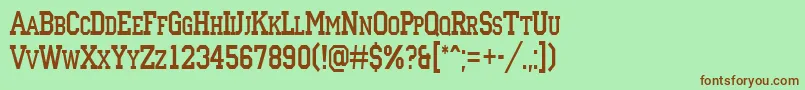 ACampuscapsnr Font – Brown Fonts on Green Background