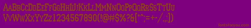 フォントACampuscapsnr – 紫色の背景に茶色のフォント