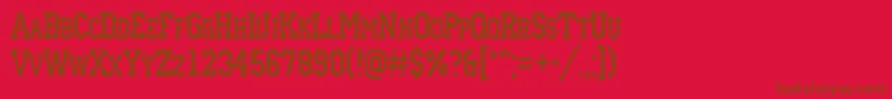 ACampuscapsnr Font – Brown Fonts on Red Background
