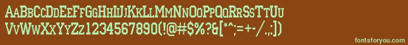 Шрифт ACampuscapsnr – зелёные шрифты на коричневом фоне