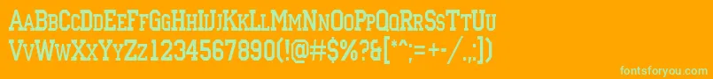 ACampuscapsnr Font – Green Fonts on Orange Background