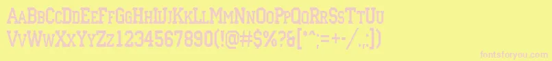 ACampuscapsnr-fontti – vaaleanpunaiset fontit keltaisella taustalla