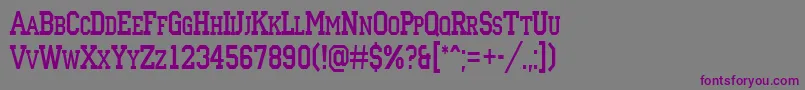 Fonte ACampuscapsnr – fontes roxas em um fundo cinza