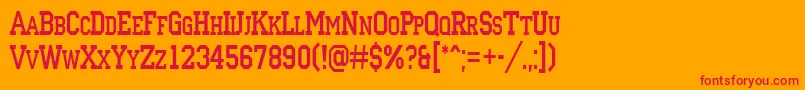ACampuscapsnr Font – Red Fonts on Orange Background