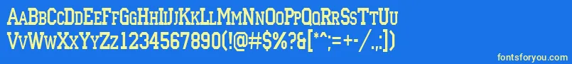 ACampuscapsnr Font – Yellow Fonts on Blue Background