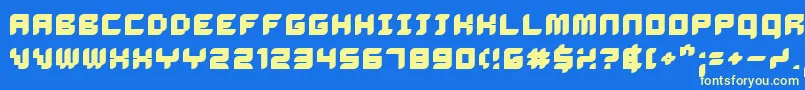 Delib Font – Yellow Fonts on Blue Background