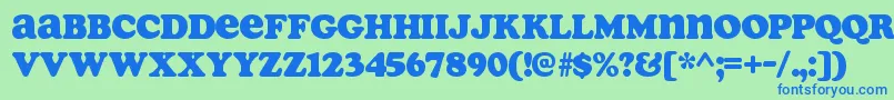 SoapRegular Font – Blue Fonts on Green Background