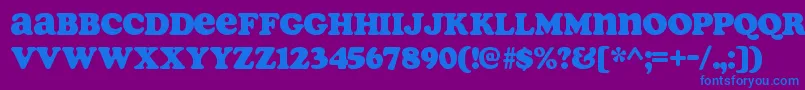 フォントSoapRegular – 紫色の背景に青い文字