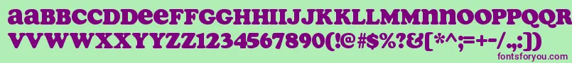 SoapRegular Font – Purple Fonts on Green Background
