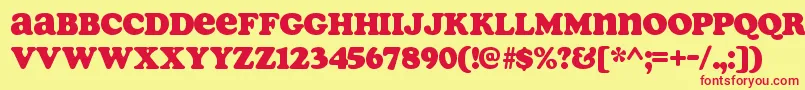 SoapRegular Font – Red Fonts on Yellow Background