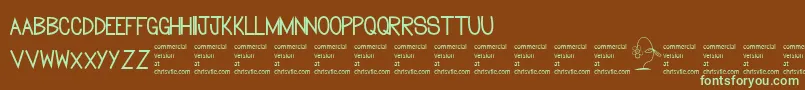 Шрифт Flowersforyou – зелёные шрифты на коричневом фоне