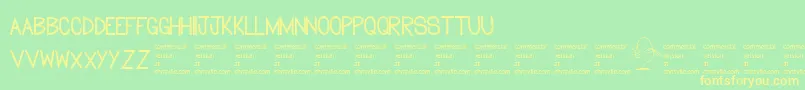 Flowersforyou Font – Yellow Fonts on Green Background