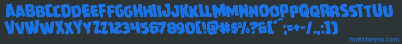 Шрифт Howlinmadrotate – синие шрифты на чёрном фоне