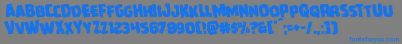 Czcionka Howlinmadrotate – niebieskie czcionki na szarym tle