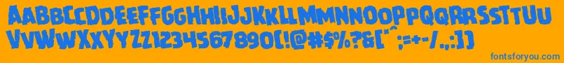 Howlinmadrotate Font – Blue Fonts on Orange Background