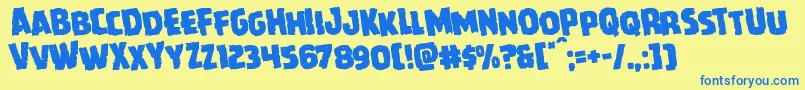 Howlinmadrotate Font – Blue Fonts on Yellow Background