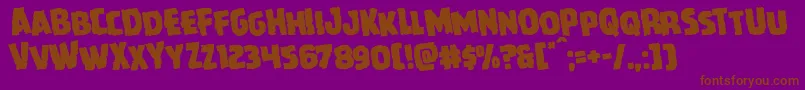 Howlinmadrotate-fontti – ruskeat fontit violetilla taustalla