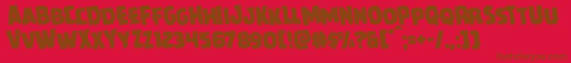 Howlinmadrotate-fontti – ruskeat fontit punaisella taustalla