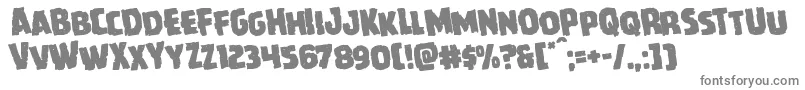 Howlinmadrotate-fontti – harmaat kirjasimet valkoisella taustalla
