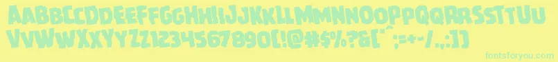 Howlinmadrotate Font – Green Fonts on Yellow Background