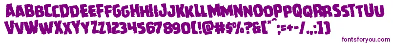 Howlinmadrotate-Schriftart – Violette Schriften auf weißem Hintergrund