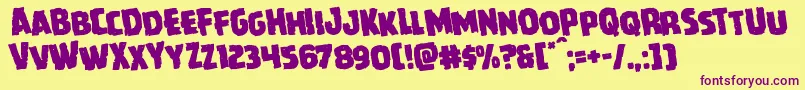 Howlinmadrotate Font – Purple Fonts on Yellow Background