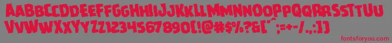 Howlinmadrotate-Schriftart – Rote Schriften auf grauem Hintergrund