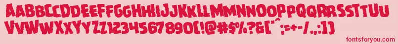 Howlinmadrotate-Schriftart – Rote Schriften auf rosa Hintergrund