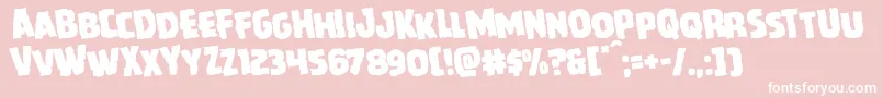 Howlinmadrotate-Schriftart – Weiße Schriften auf rosa Hintergrund