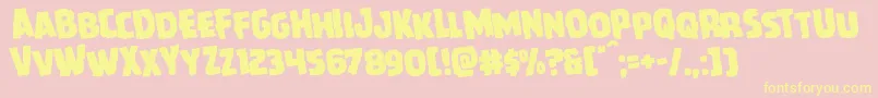 Howlinmadrotate-Schriftart – Gelbe Schriften auf rosa Hintergrund