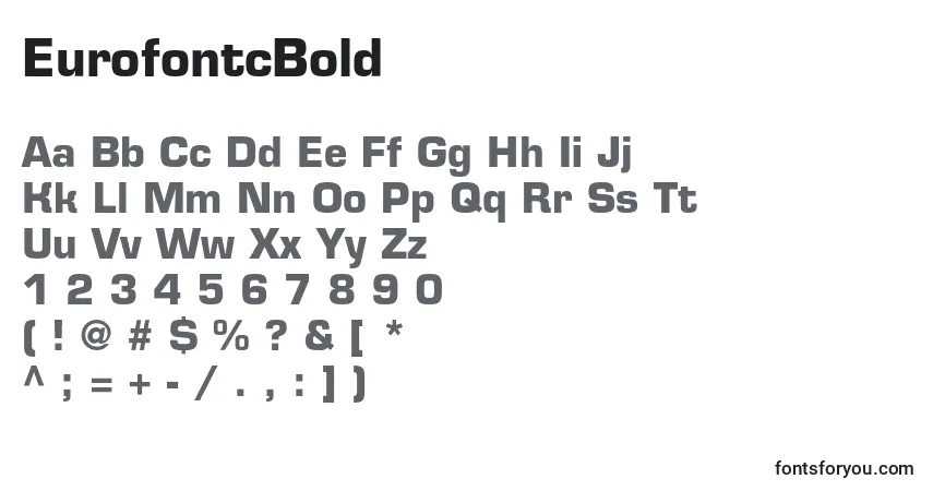Czcionka EurofontcBold – alfabet, cyfry, specjalne znaki