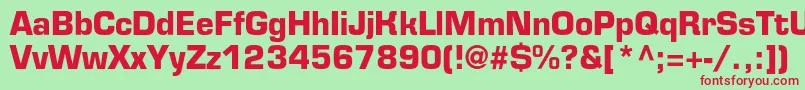 フォントEurofontcBold – 赤い文字の緑の背景