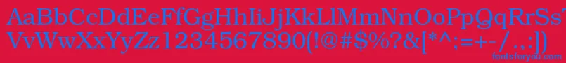 Bookmanc Font – Blue Fonts on Red Background