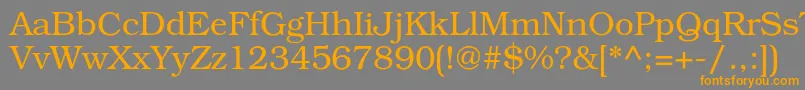 Bookmanc Font – Orange Fonts on Gray Background