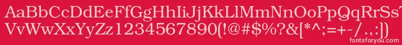 Bookmanc Font – Pink Fonts on Red Background