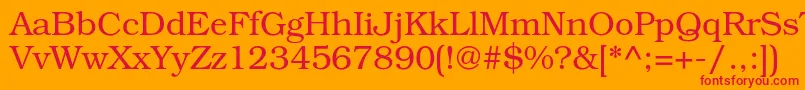 Bookmanc Font – Red Fonts on Orange Background