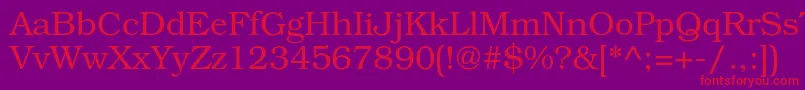 Bookmanc Font – Red Fonts on Purple Background