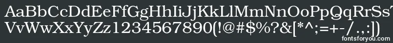 Bookmanc-fontti – valkoiset fontit mustalla taustalla