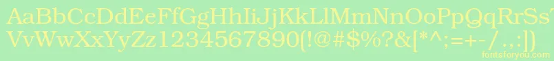Bookmanc Font – Yellow Fonts on Green Background