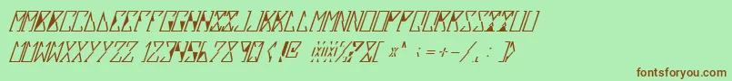 Fonte SlouxItalic – fontes marrons em um fundo verde