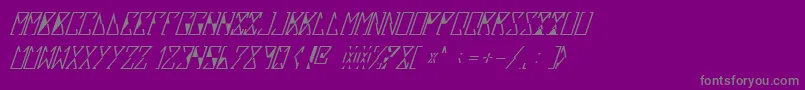 SlouxItalic-fontti – harmaat kirjasimet violetilla taustalla