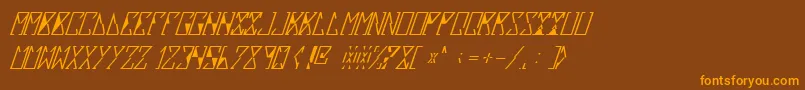 SlouxItalic-fontti – oranssit fontit ruskealla taustalla