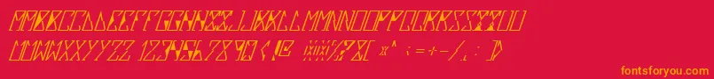 フォントSlouxItalic – 赤い背景にオレンジの文字