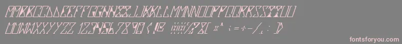 フォントSlouxItalic – 灰色の背景にピンクのフォント