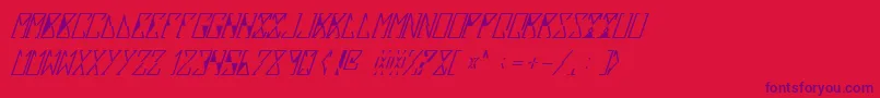 SlouxItalic-fontti – violetit fontit punaisella taustalla