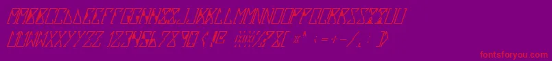 Fonte SlouxItalic – fontes vermelhas em um fundo violeta